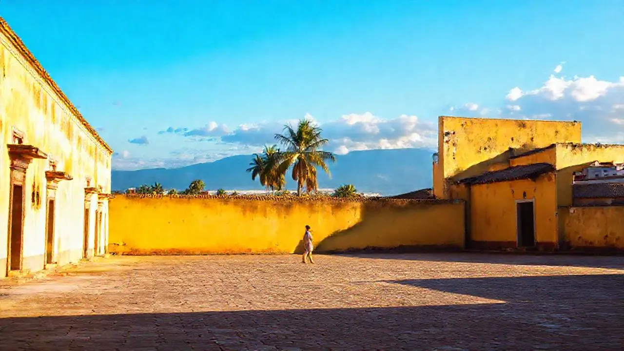 Paz colonial bajo luz cálida y suave