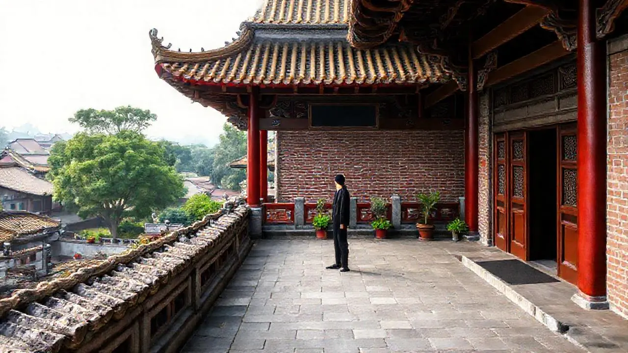 Arquitectura china tradicional, tranquila y evocadora