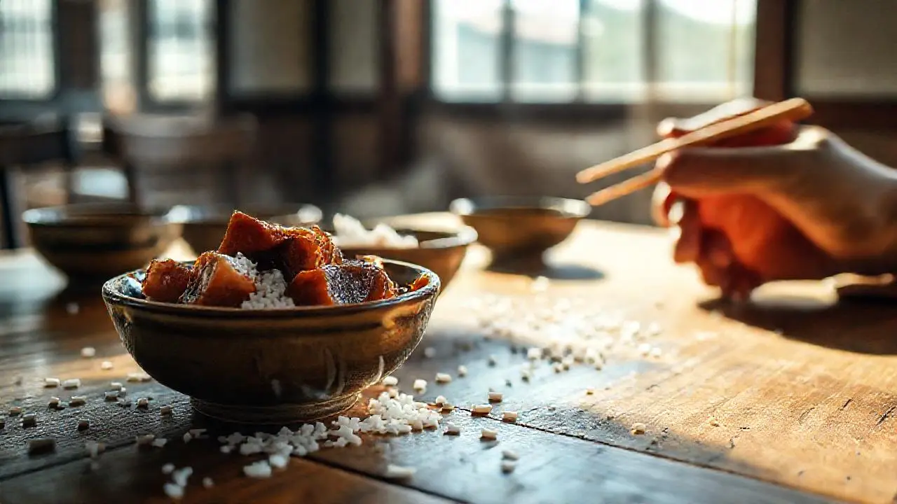 Comida japonesa, luz suave y ambiente tranquilo