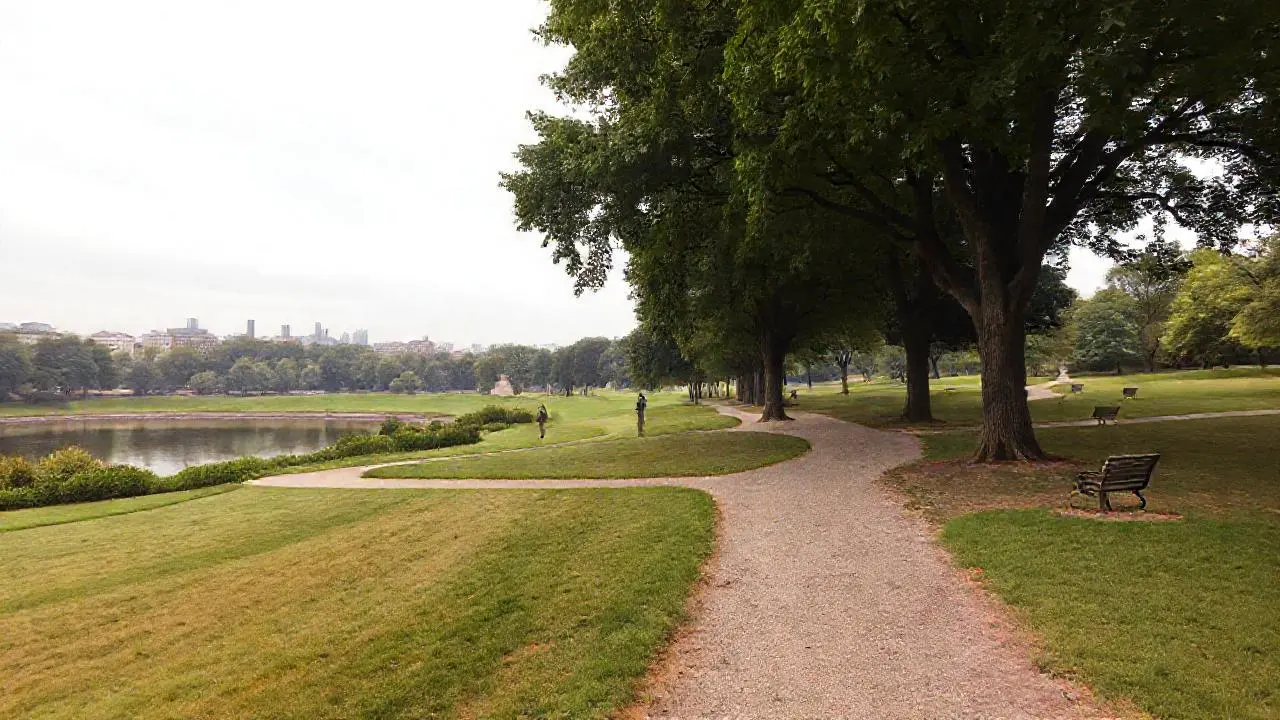 Un parque tranquilo, amplio y sereno
