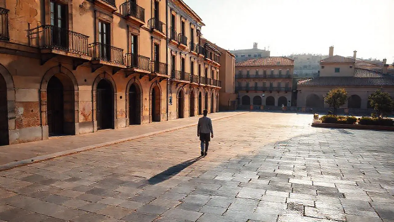 Escena urbana tranquila y soleada