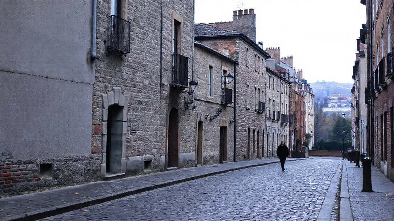 Calles antiguas, atmósfera melancólica y silenciosa