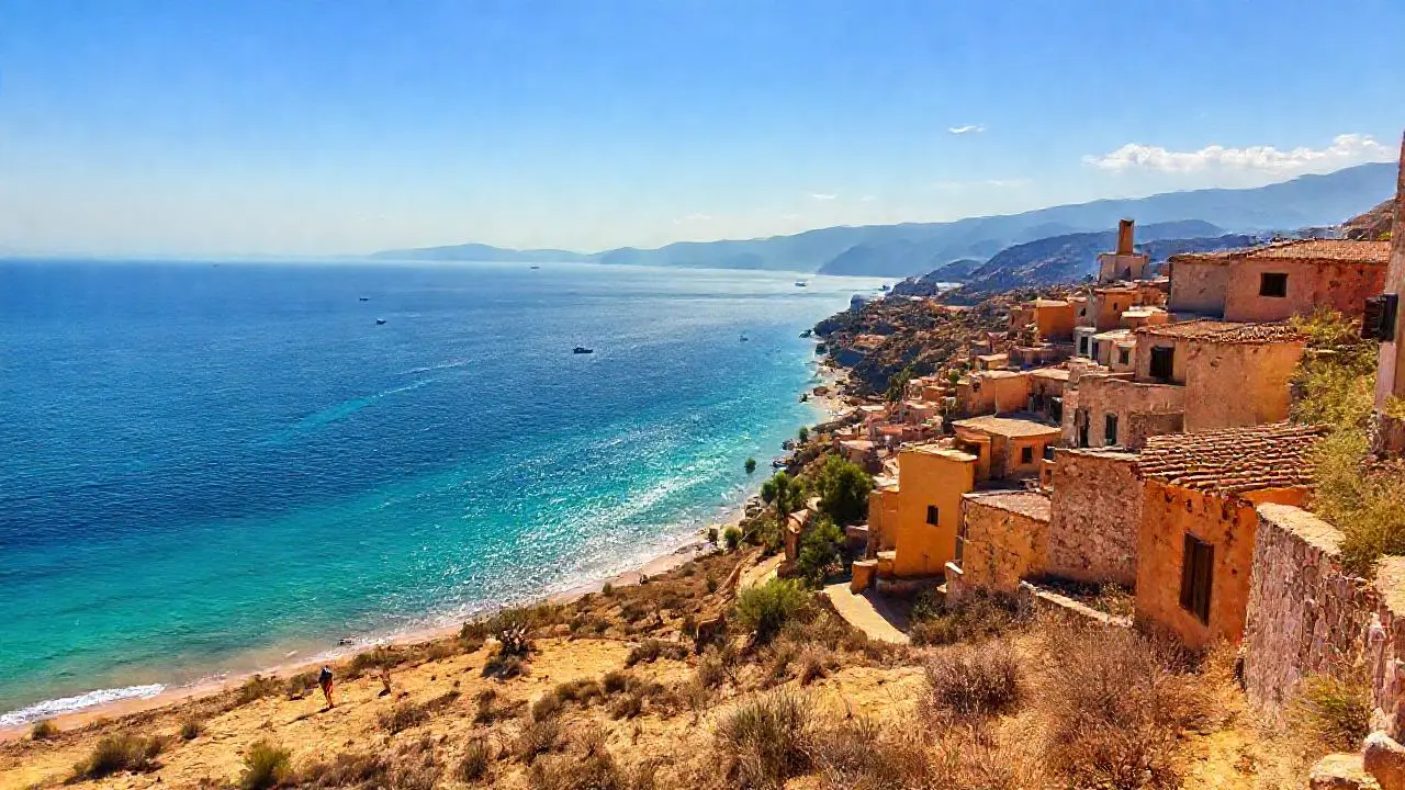 Paz mediterránea bajo un cielo azul