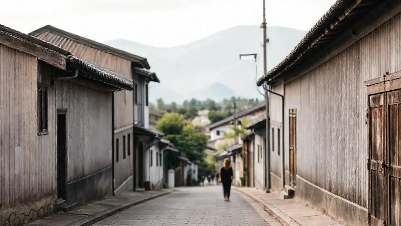 Paz serena en un pueblo antiguo