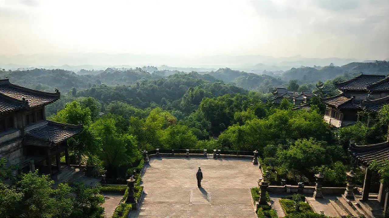 Paz y armonía en un paisaje chino