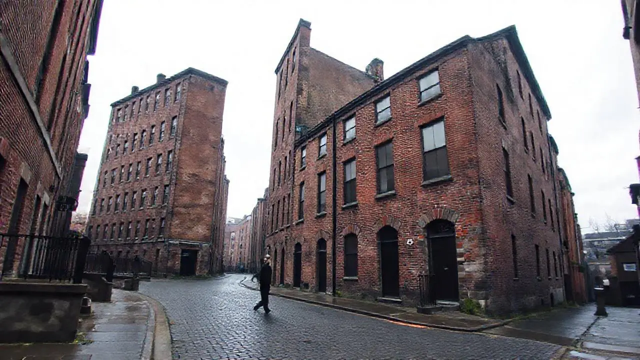 Calle histórica, ambiente urbano y melancólico
