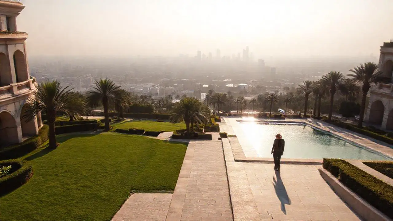 Lujo urbano, luz suave y perspectiva amplia