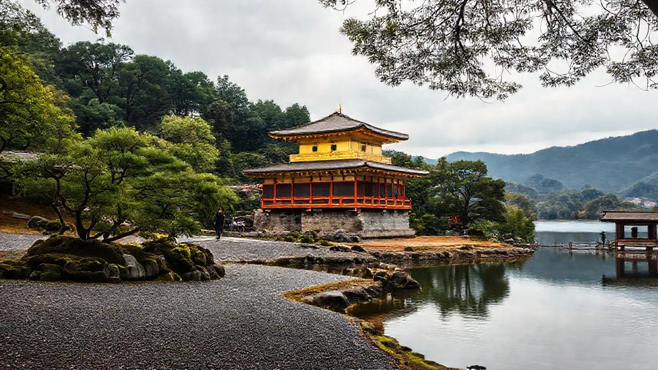 Reflejo sereno en un jardín japonés