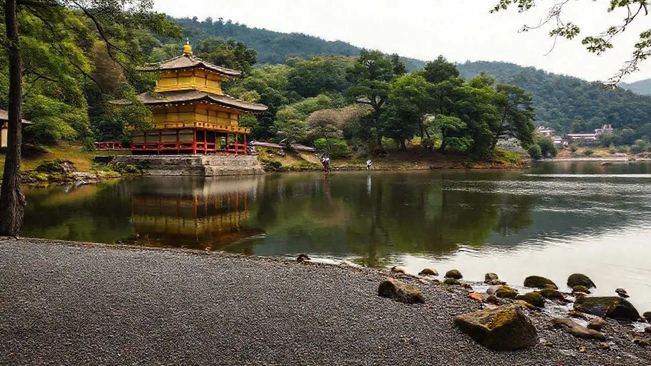 Jardín sereno, reflejos y armonía natural