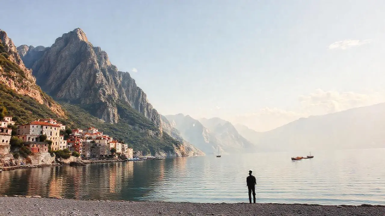 Paz serena entre montañas y mar