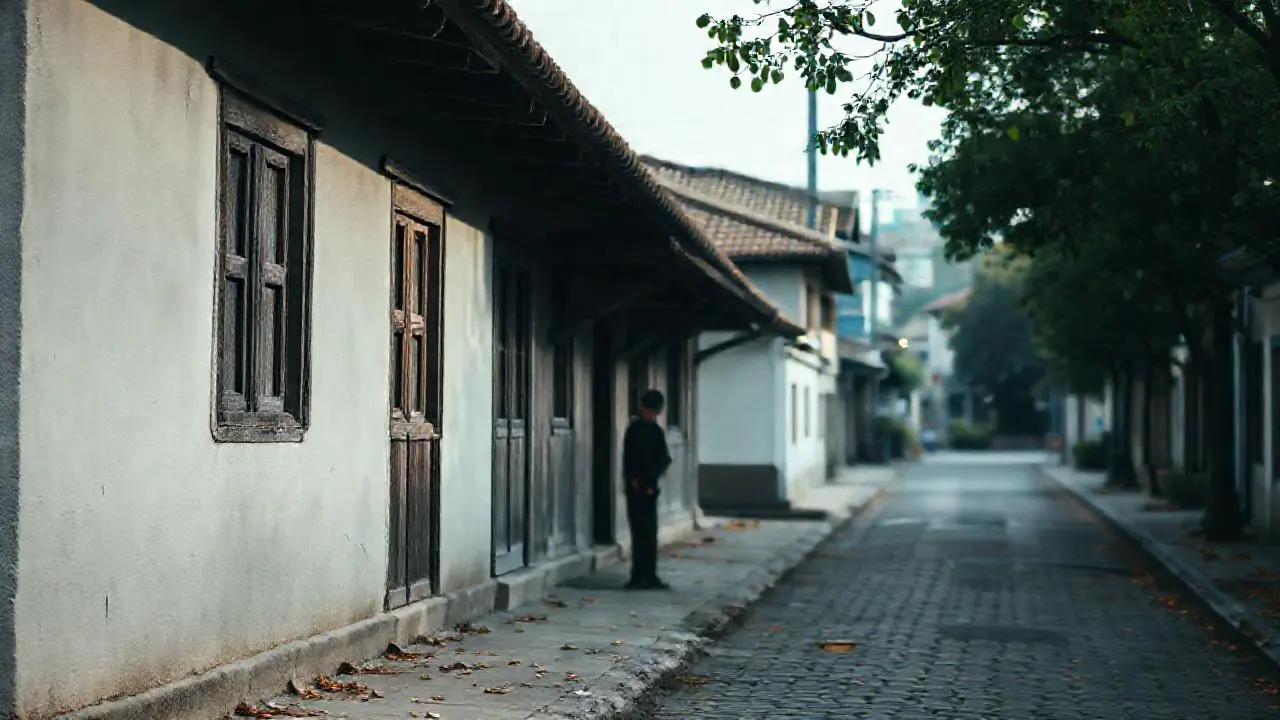 Calma urbana, luz suave y detalles desgastados