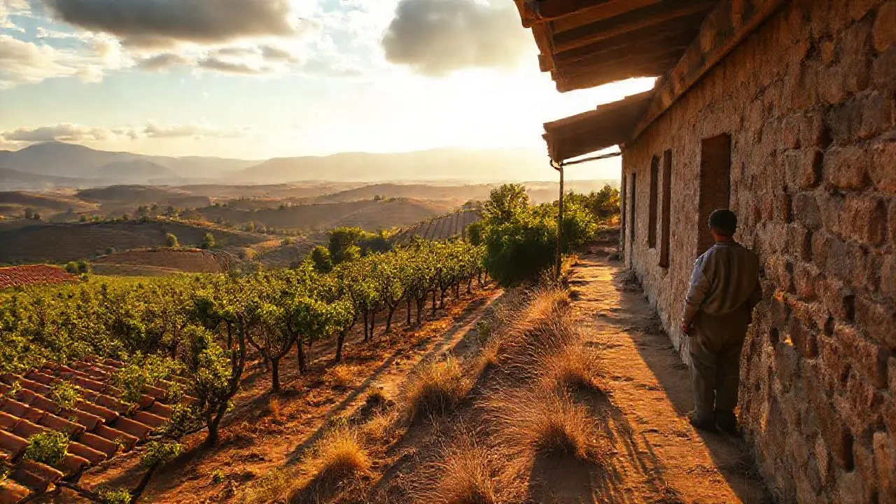 Paisaje rural, cálido y sereno