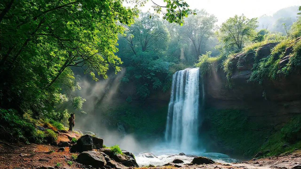 Cascada imponente en un entorno natural