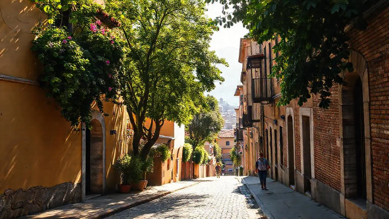 Paz matutina en un barrio encantador