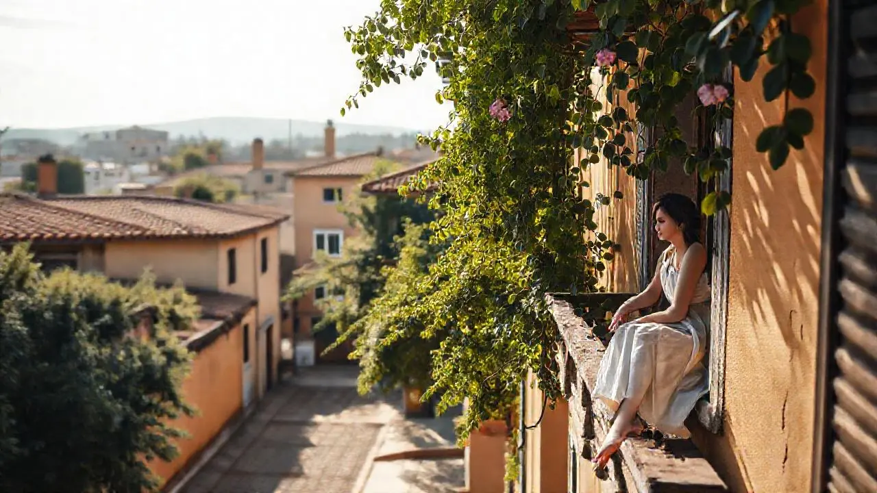 Paz mediterránea bajo una luz cálida