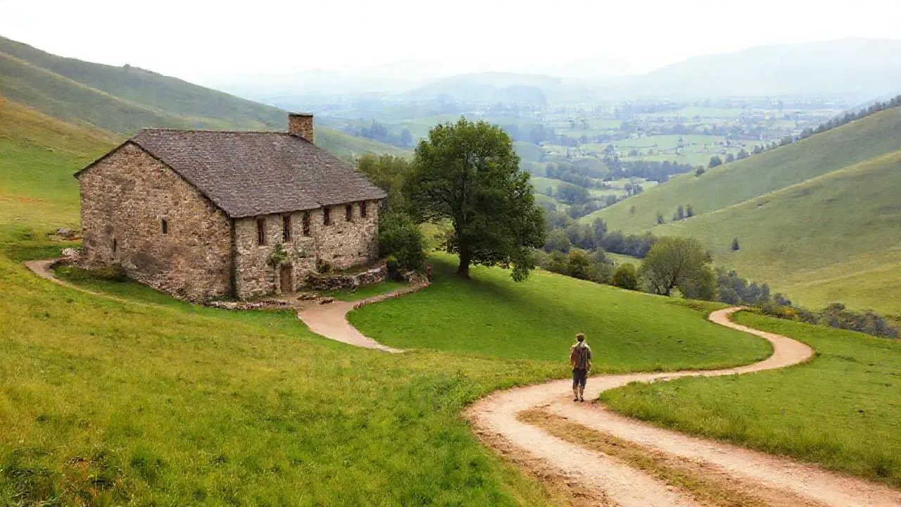 Paz rural en un paisaje sereno
