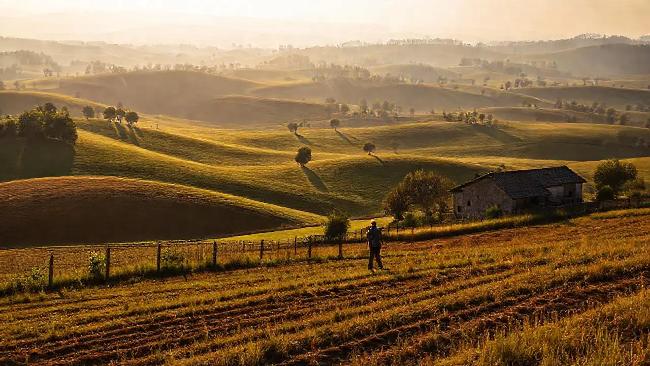Paz rural, luz suave y profunda