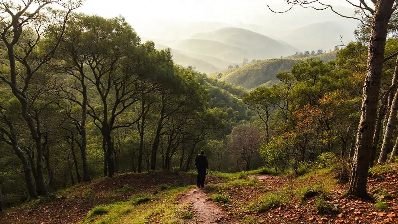 Paisaje sereno, natural y ligeramente difuso