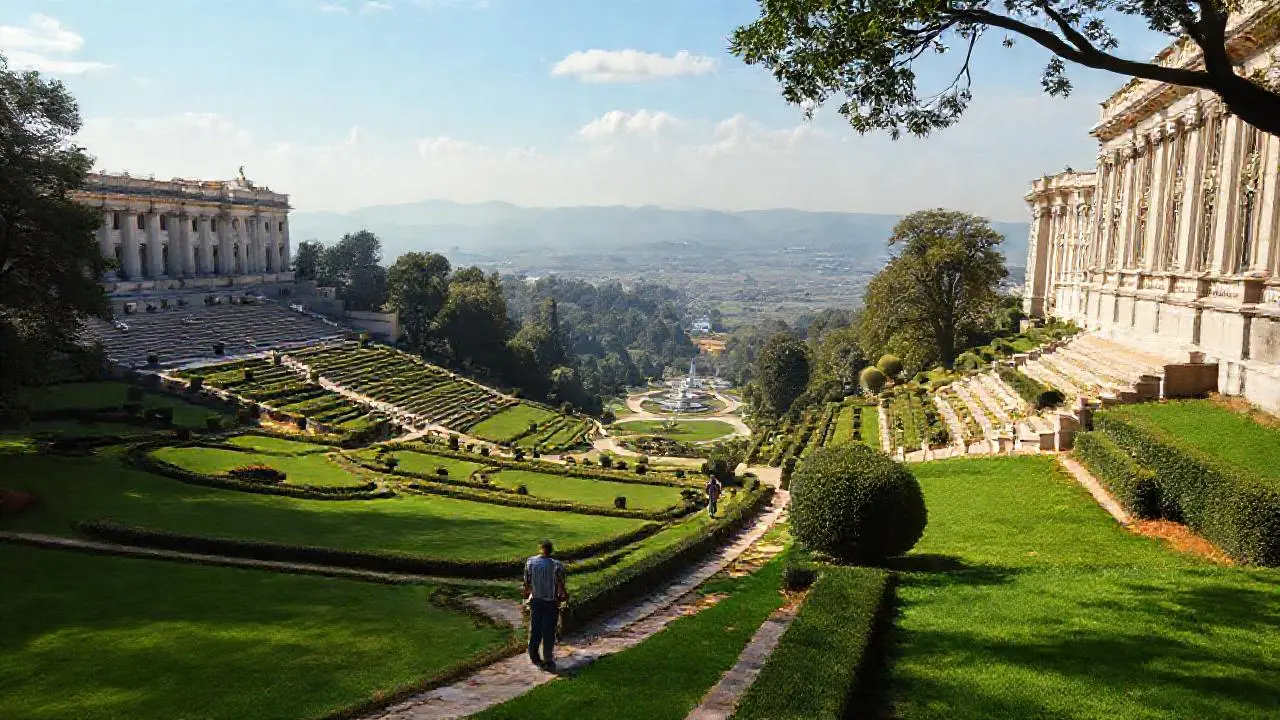 Un palacio clásico, tranquilo y majestuoso