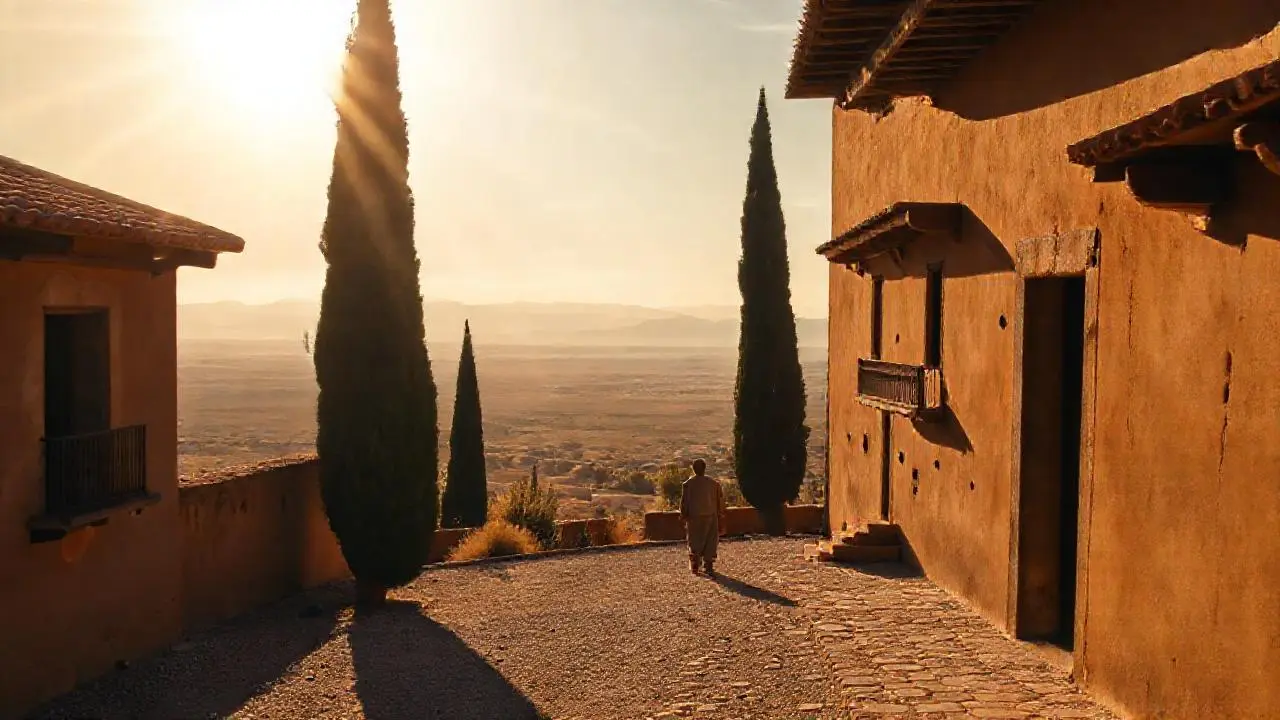 Paisaje antiguo, sereno y soleado