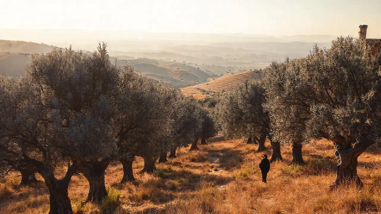 Un olivar antiguo, vasto y tranquilo
