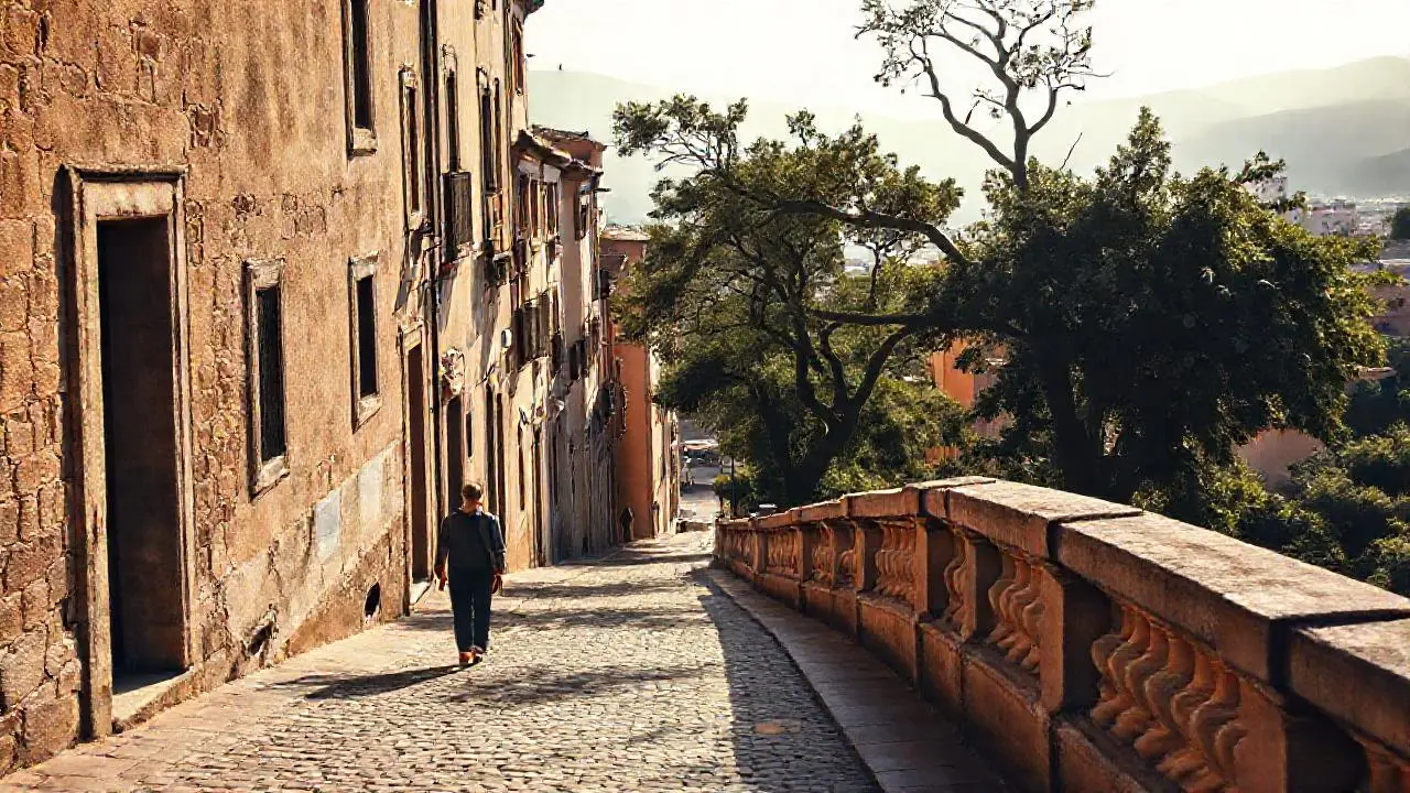 Pueblo antiguo, tranquilo y bañado en luz