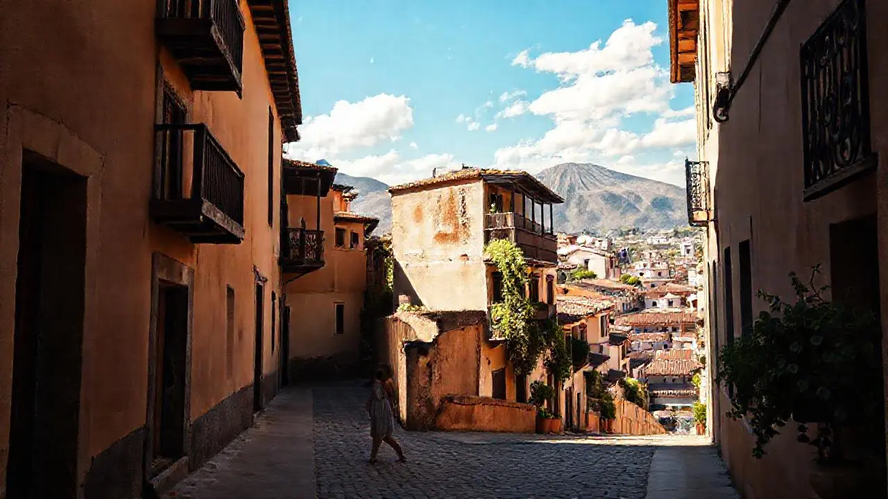 Paz y luz en una calle antigua