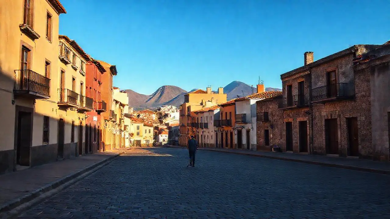Paz urbana, arquitectura canaria, luz cálida