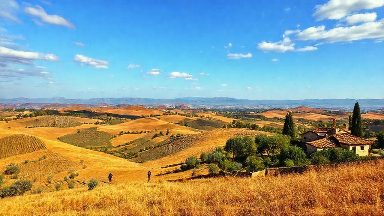 Paisaje rural tranquilo y soleado