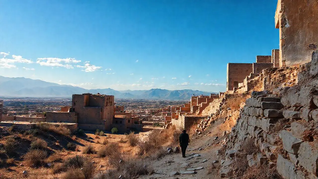 Desolación silenciosa, paisaje árido e histórico