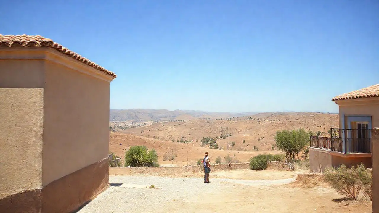Paisaje árido, cálido y sereno