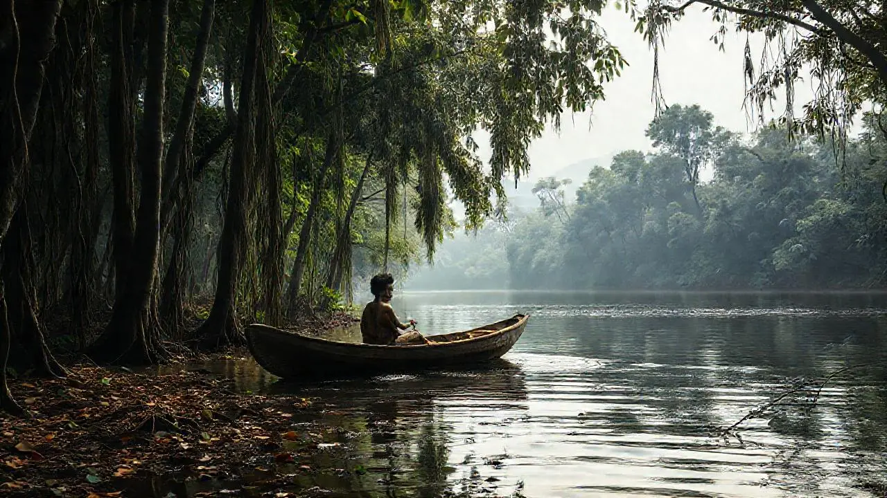 Paz y naturaleza en un río selvático