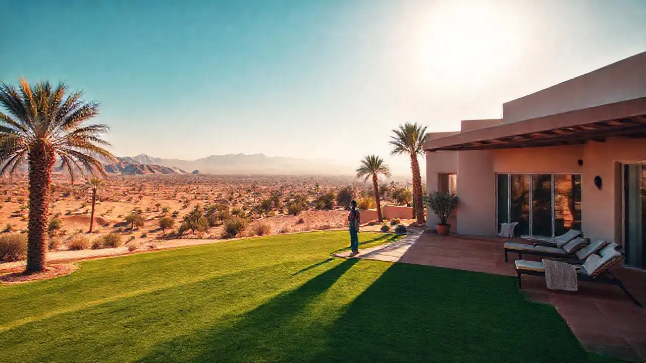 Paz serena en un oasis desértico