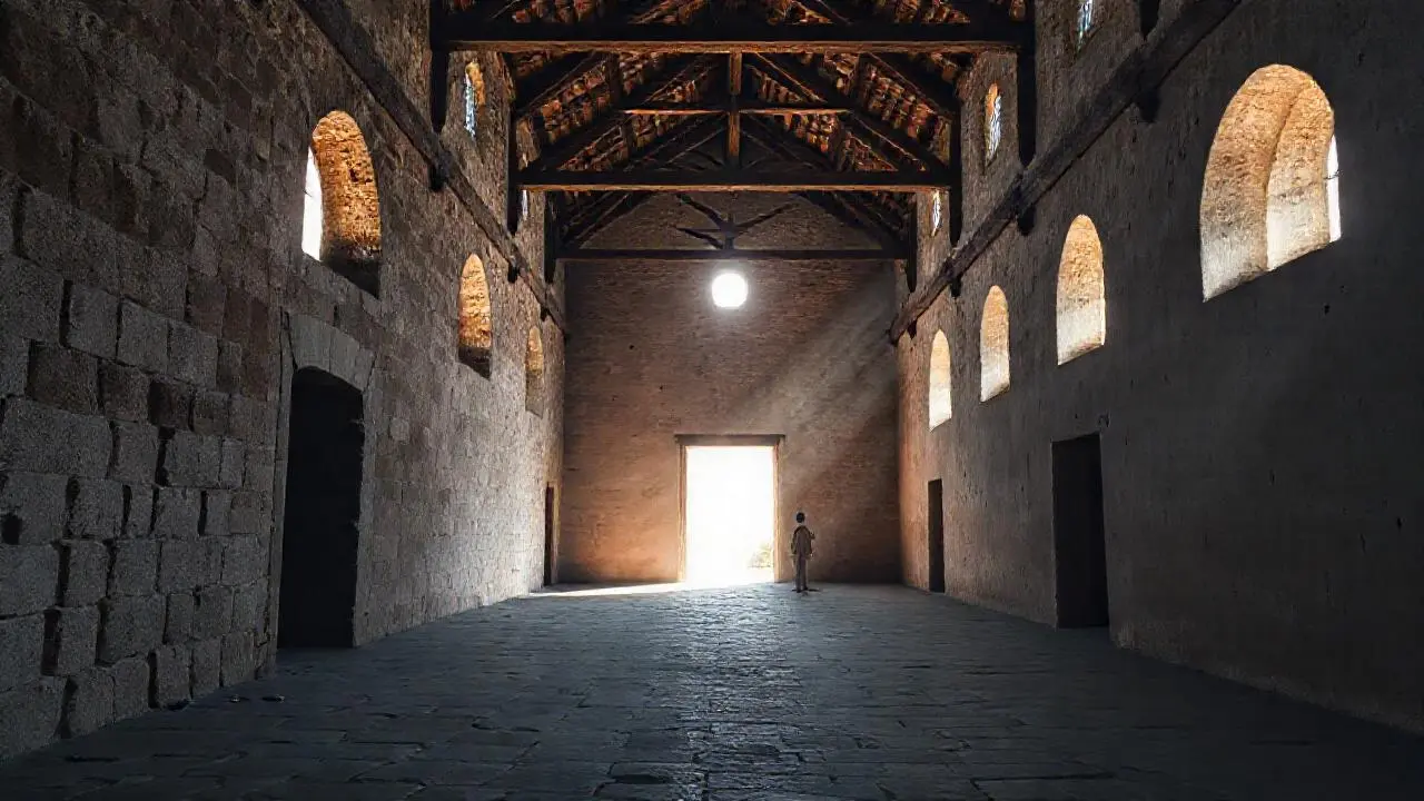 Amplio espacio antiguo, sereno y luminoso