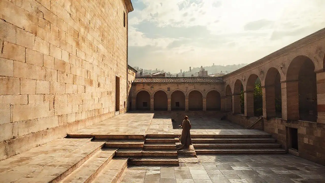 Paz y antigüedad en un espacio arquitectónico