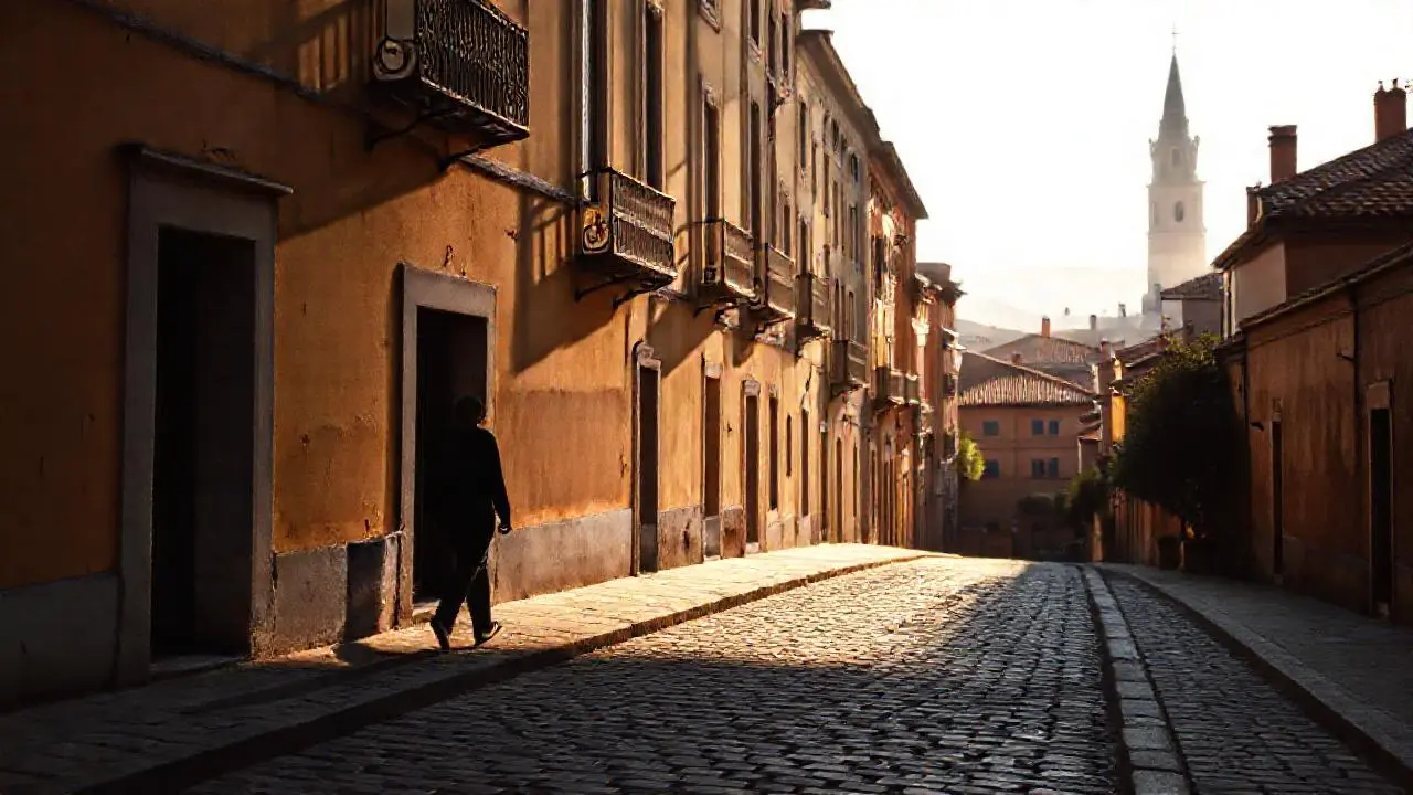 Calle antigua, melancolía y luz suave