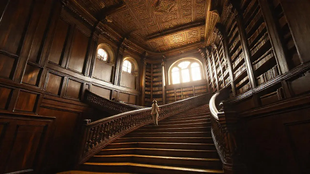 Gran escalera antigua, llena de historia