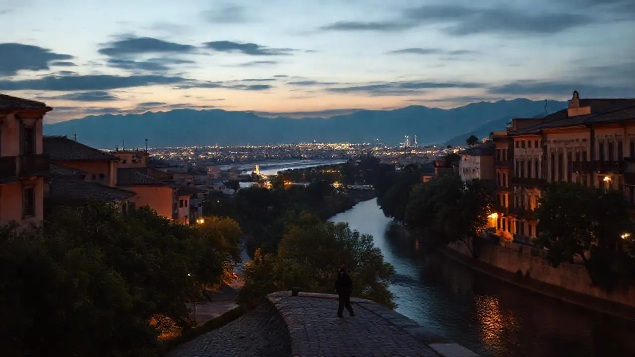 Paz nocturna en un paisaje urbano