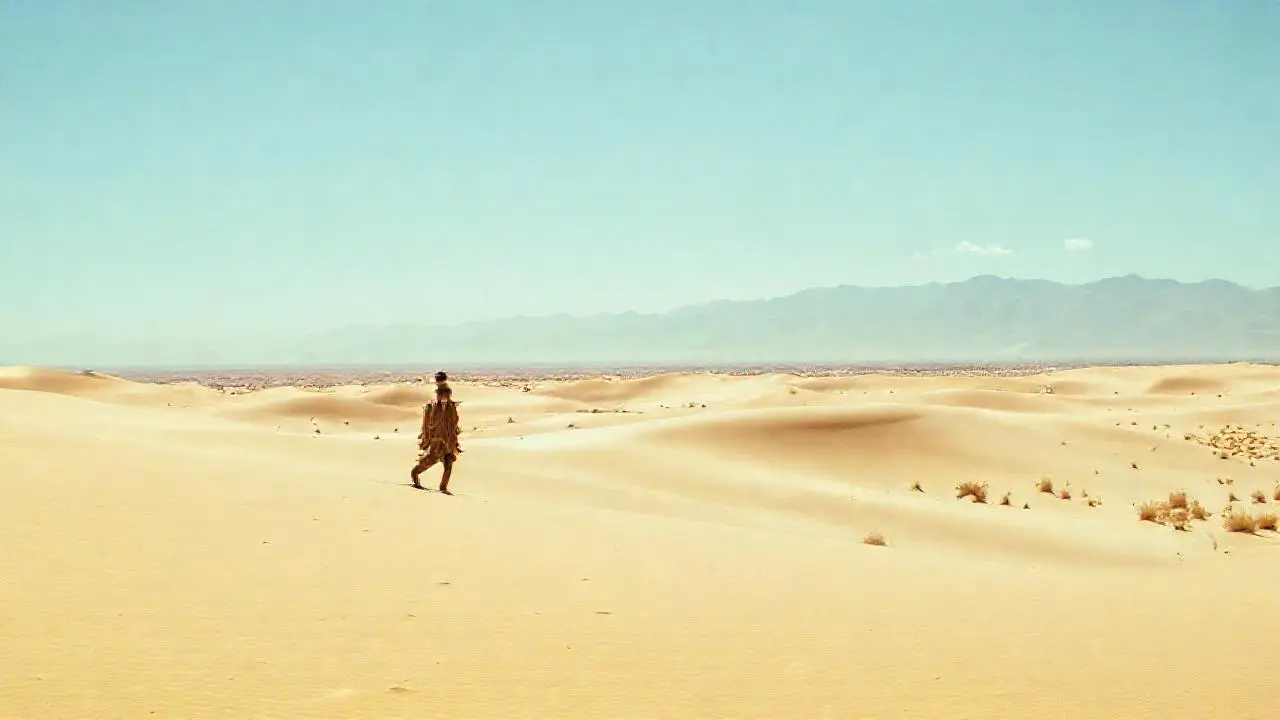 Paisaje desértico vasto, silencioso y árido