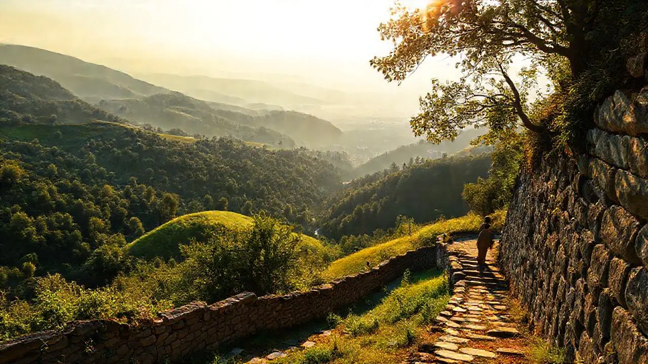 Paisaje tranquilo y vasto, lleno de luz