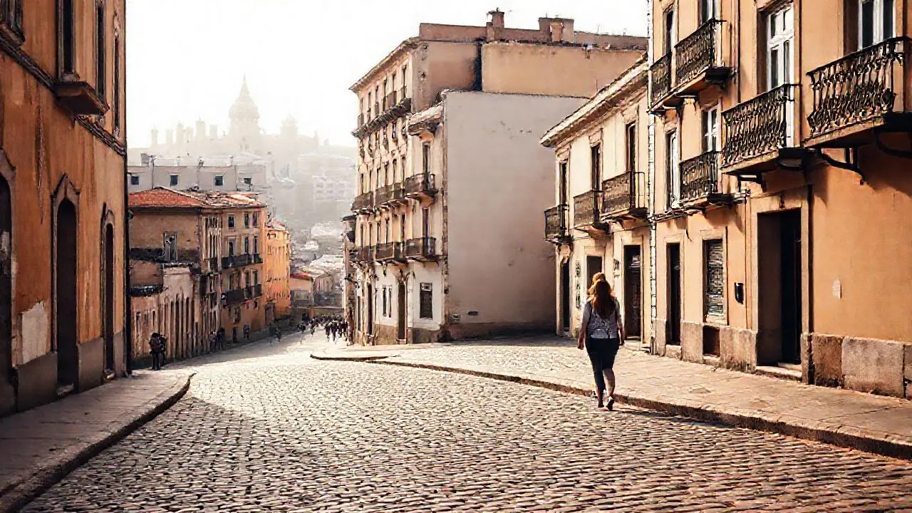 Calle tranquila, arquitectura tradicional y ambiente cálido