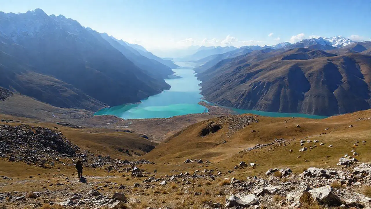 Majestuoso paisaje montañoso, sereno y vasto