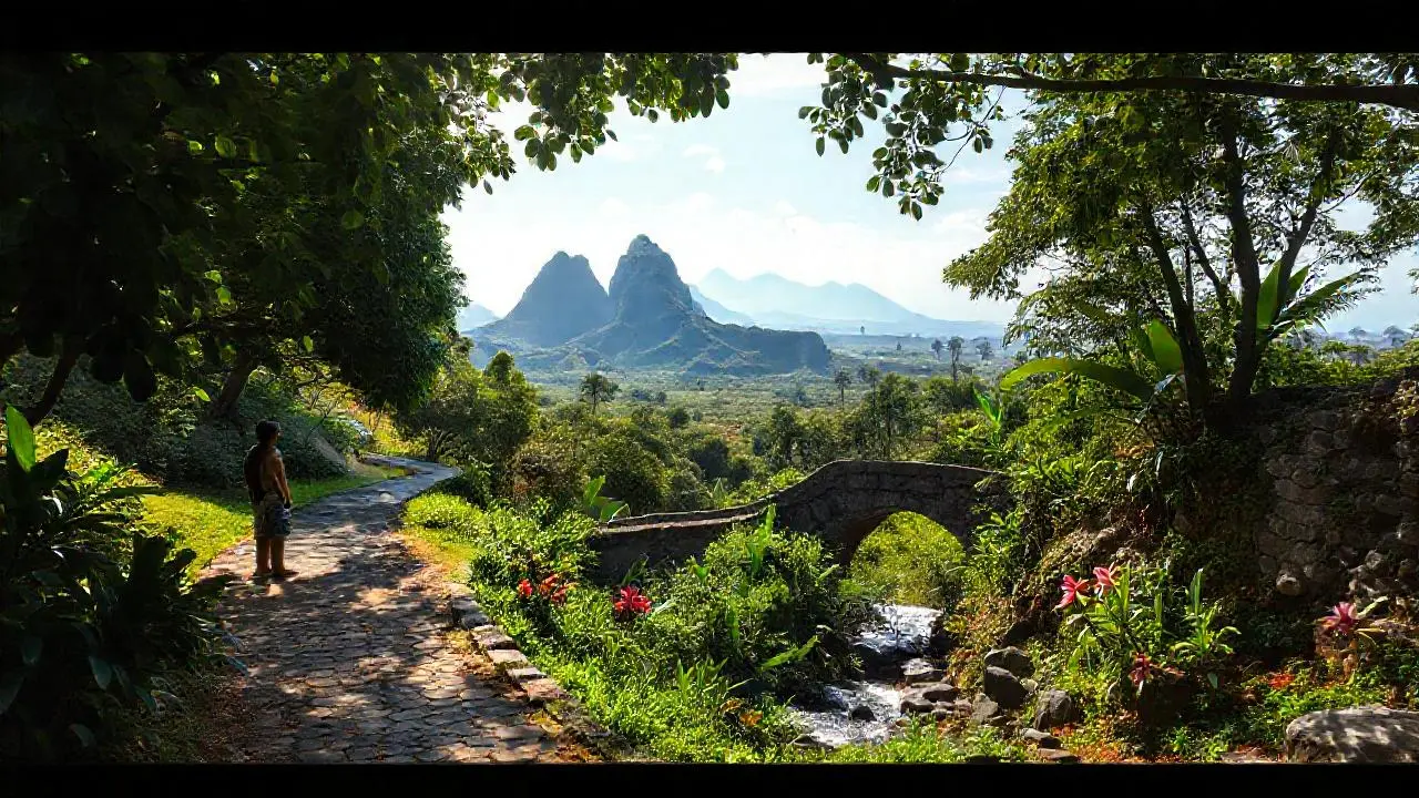 Un paisaje tropical sereno y natural