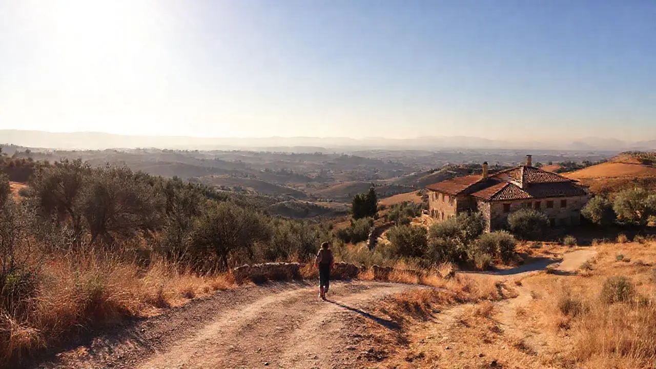 Paisaje tranquilo y soleado, lleno de calma
