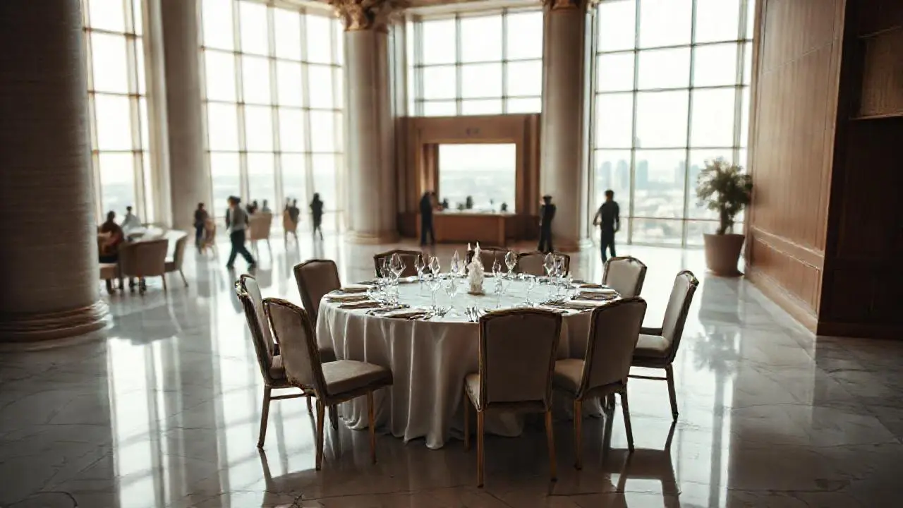 Ambiente lujoso, sereno y elegantemente iluminado