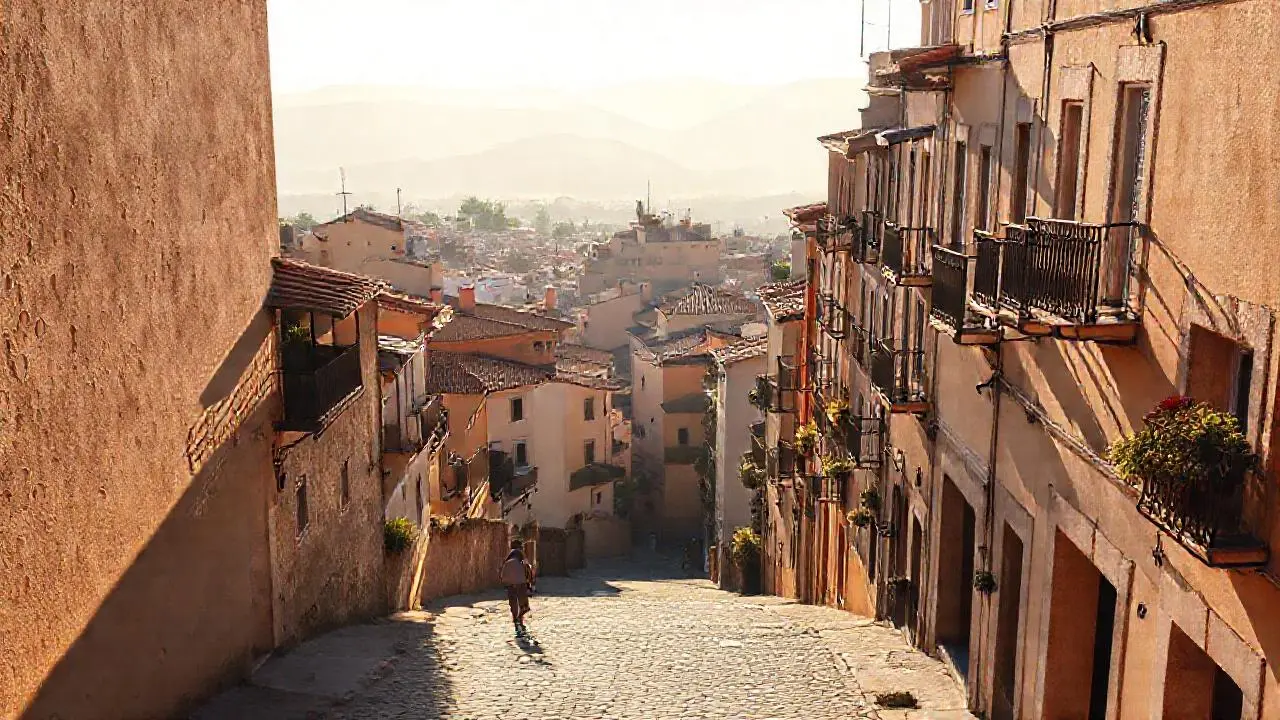 Pueblo antiguo, cálido, nostálgico y sereno