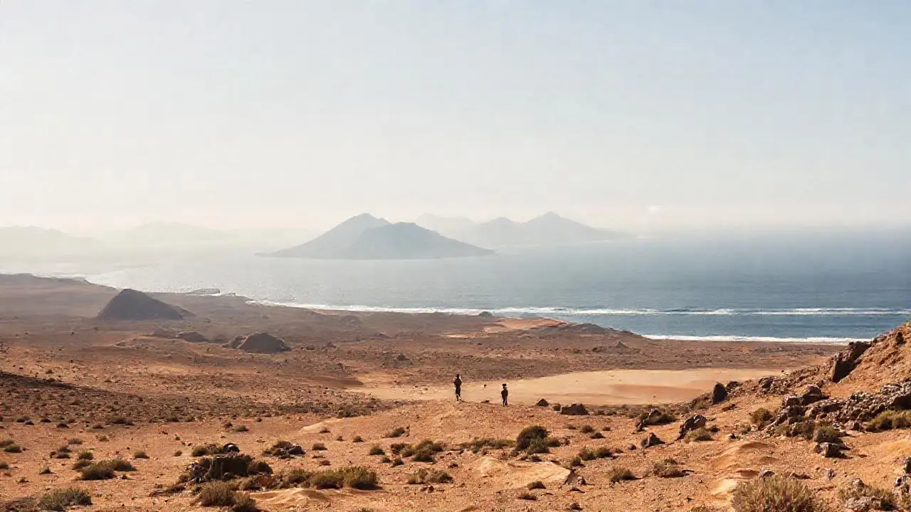 Tranquilidad costera, paisaje vasto y sereno