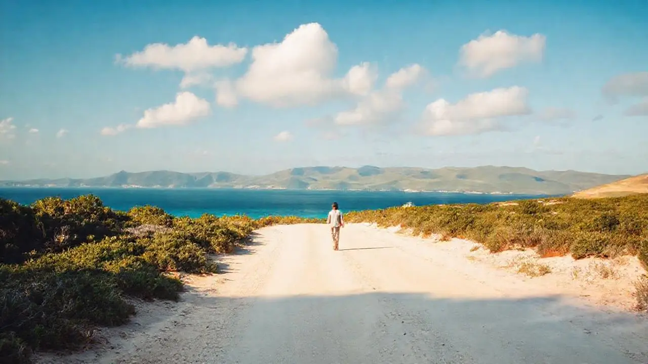 Paisaje costero amplio, sereno y luminoso