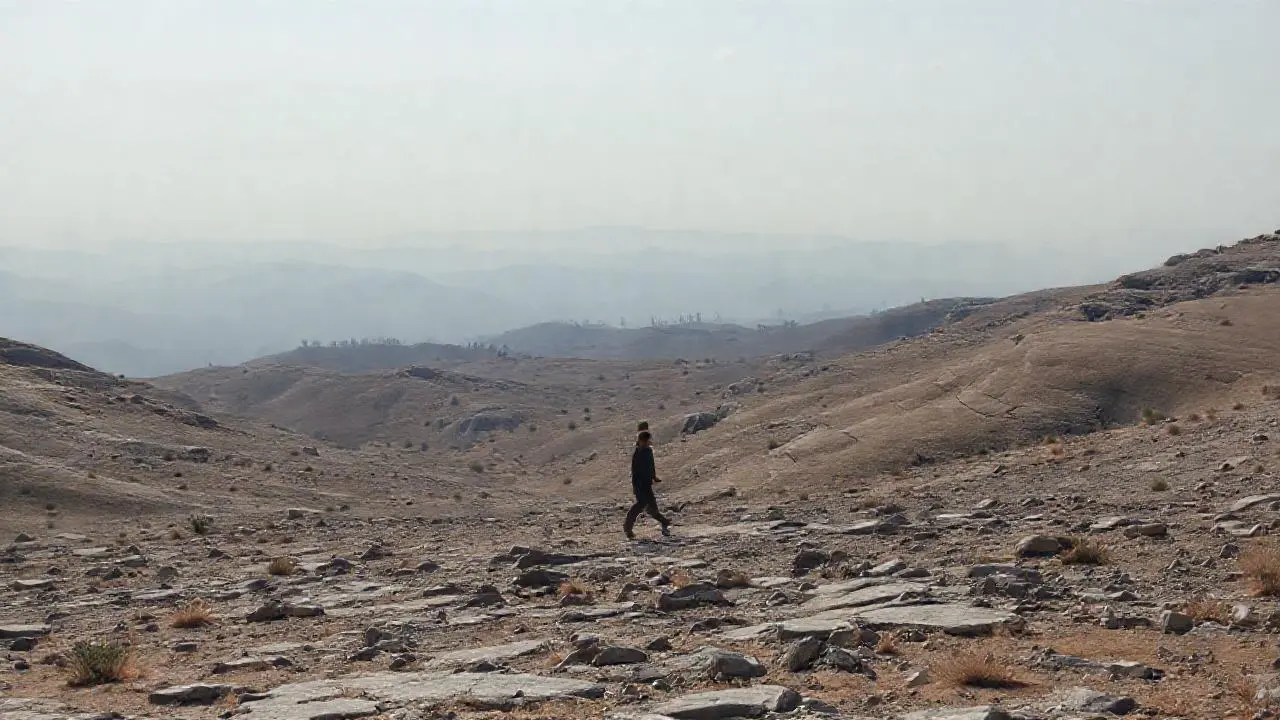 Paisaje árido, vasto y silencioso