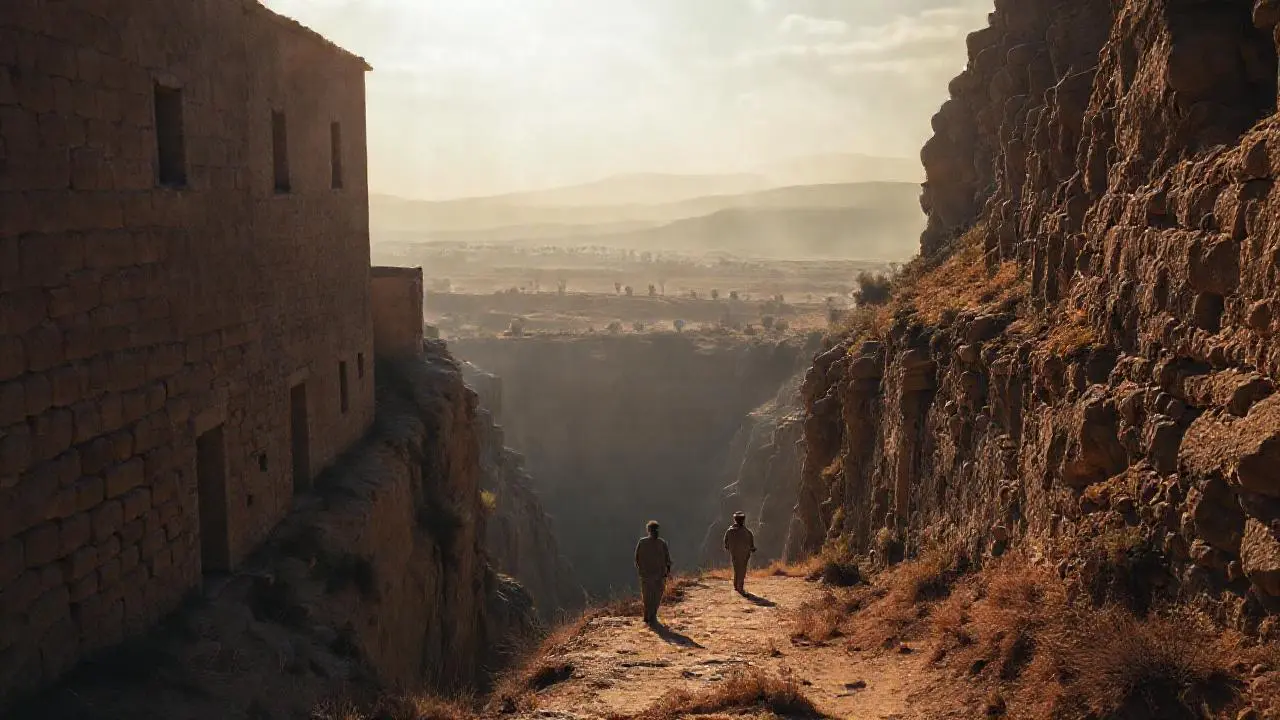 Paisaje antiguo, vasto y silencioso